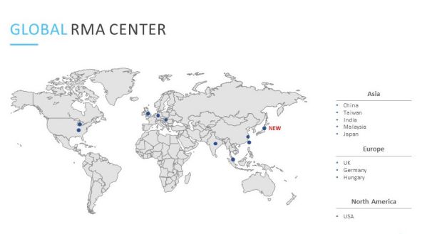 宸展光電擴大全球服務中心網(wǎng)點（RMA Centers） 圖2